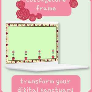 cottagecore frame aesthetic desktop border ambient frame widget transform your digital sanctuary with this animated cottagecore screen frame.