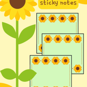 sunflower sticky note aesthetic digital notepad
