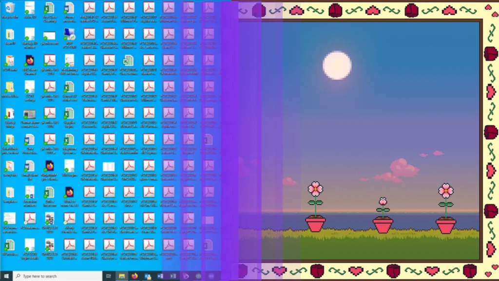 Before vs after of an aesthetic desktop on Windows 11